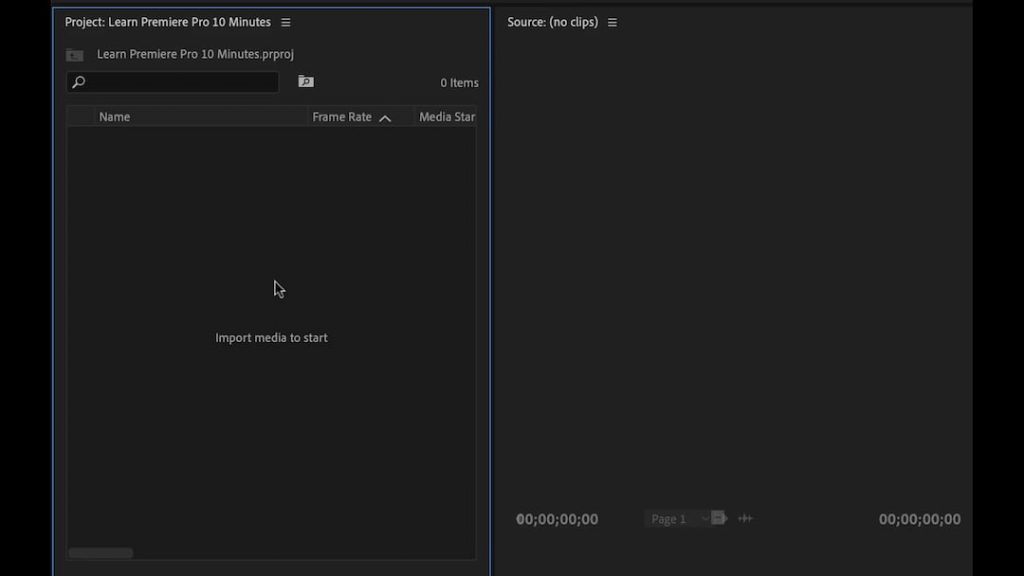 adobe premiere pro importa files