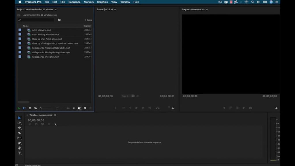adobe premiere pro risorse manager