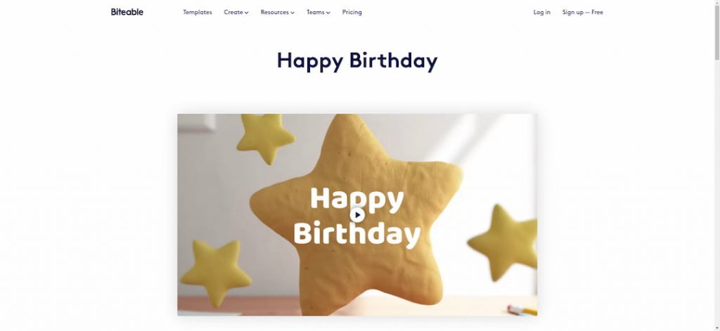 happy birthday video template con biteable video maker online
